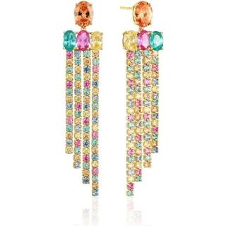 Ellisse Lungo Exclusive Piccolo Øreringe, 18C Gold Plated/Multi