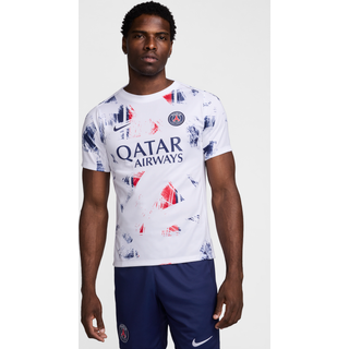 Kortærmet Paris Saint-Germain Academy Pro Away Nike Dri-FIT-fodboldopvarmningstrøje til mænd - hvid - XL