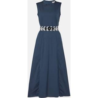 'S Max Mara Preston cotton-blend poplin midi dress - blue - XL