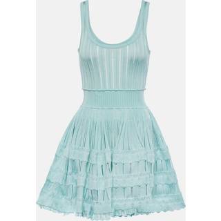 AlaÃ¯a Open-knit minidress - green - XL+