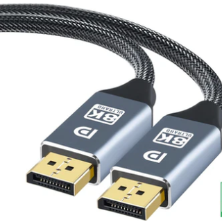 NORDIC CERTIFICEREDE KABLER 1m nylon flettet Displayportkabel 1,4 UHD 8K60Hz 4K144Hz HBR3 32,4Gbps 10-bit HDR