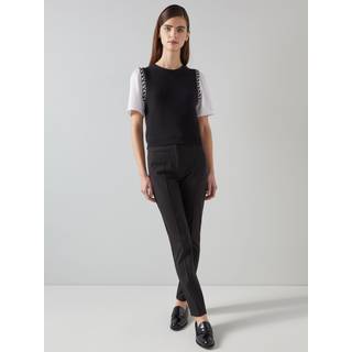 LK Bennett LK Bennett Black Slim Stretch Esen Square Pocket Trousers