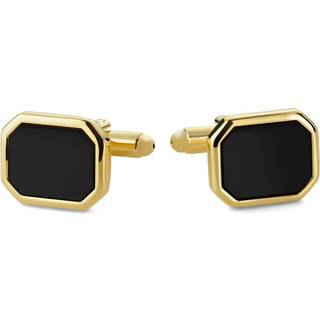 Oktagonale Guldfarvede Manchetknapper med Onyx