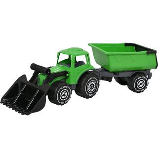 Plasto Traktor med frontlæsser og anhænger 56,5 cm. RØD