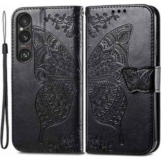 Sony Xperia 1 VI Butterfly Series Flip Cover med Pung - Sort