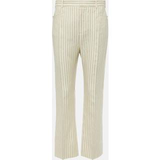 Tom Ford Wallis striped wool and silk-blend straight pants - white - XL