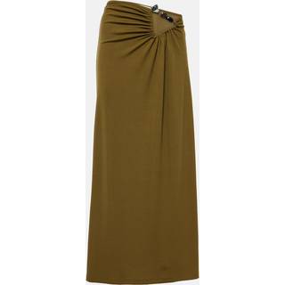 Christopher Esber Tri Crystal Stone ruched maxi skirt - green - M