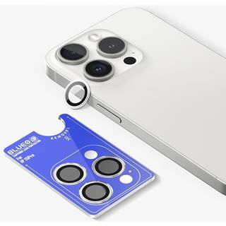 Blueo Sapphire Crystal Stainless Steel Camera Lens Protector - silver - iPhone 15 Pro Max