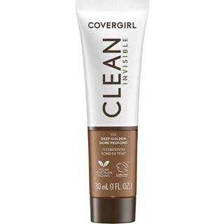 Covergirl Clean Invisible Deep Golden Foundation Blendable Formula Buildable Coverage Letvægt Naturlig finish Ikke-komedogen 1 oz