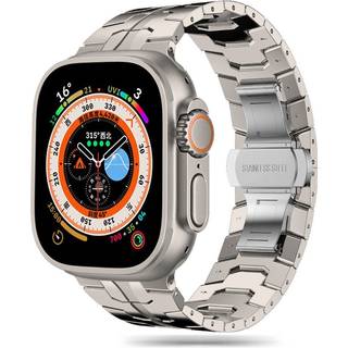 Apple Watch (42/44/SE/45/46/49mm) Tech-Protect Stainless Line Stål Urrem - Titanium