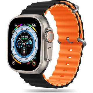 Apple Watch Ultra 2/Ultra/9/8/SE (2022)/7/SE/6/5/4 Tech-Protect Iconband Pro TPU Rem - 49mm/45mm/44mm/42mm - Sort / Orange