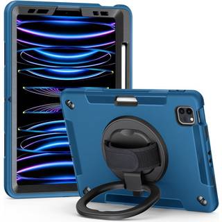 EIDERWOOD iPad Air 10.9-11" (2025-2020) / Pro 11" (2022-2018) Håndværker Cover m. Beskyttelsesfilm & Håndholder - Blå