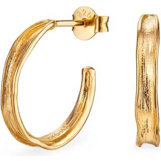 Flora Danica Græs øreringe i guldbelagt sølv