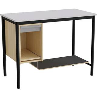 Sybord 133, 1200x600 mm H900 mm, grå laminat, sort stel