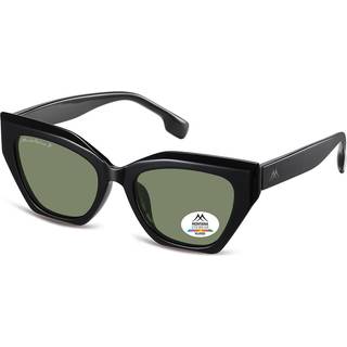 Montana Briller MP55 Polarized MP55A 53 Solbriller Kvinder Black - Shiny Black - 53mm