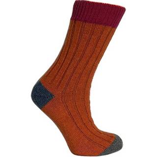 Merino Uld Strømper Cerise/Orange - 1 Par