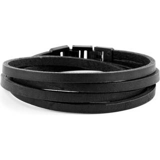 Mørkt & Sort Roy Dobbeltbundet Læderarmbånd