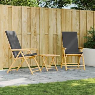 positionsstole 2 stk. med hynder foldbar bambus