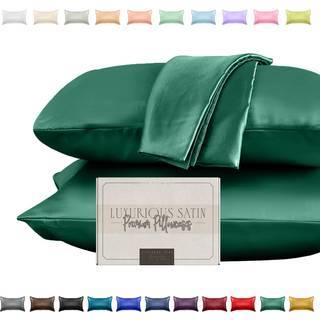 Elegant komfort silkeagtig og luksuri?s 2-delt satin pudebetr?k s?t til sundere hud og h?r Skjult lynl?s lukning og smukt pakket satin pudebetr?k