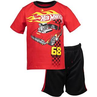 Hot Wheels Little Boys Graphic T-Shirt & Mesh Shorts s?t sort/r?d 7-8