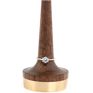 Træringsholder til smykker | 1 stykke | Black Walnut Wood & Brass Stand | Gave til mænd og kvinder forlovelsesbryllup & jubilæum | Ham & Hendes R