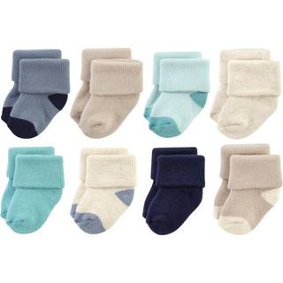 Hudson Baby Unisex Baby Cotton Rich Newborn og Terry Socks Navy Taupe 0-6 måneder