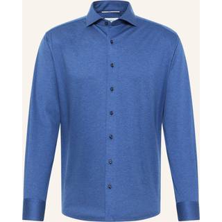 MODERN FIT Jersey Shirt in blue plain