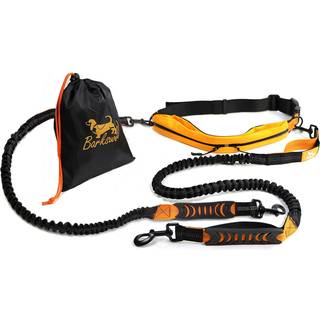Barkswell Håndfri Hundesnor til to hunde - Løbesnor til hund med midjebælte og to bungee-hundesnore - Premium gåbælte til hunde