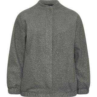 Yours Curve Yours Curve Grey Wool Bomber Jacket