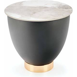 CECILIA_S sofabord, marmor / Grå / guld
