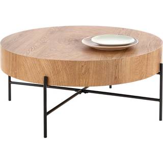 BROKLYN Rund sofabord Ø80 cm Natur eg / Sort