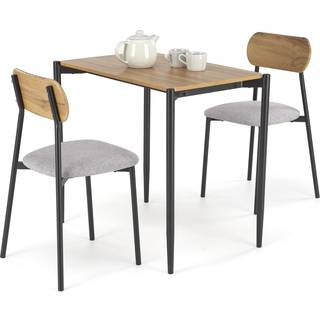 NANDO bord + 2 Spisebordsstole - Natur / Sort