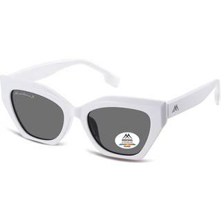 Montana Briller MP55 Polarized MP55D 53 Solbriller Kvinder Hvid - Shiny White - 53mm