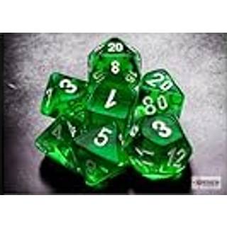 Mini Translucent Green and White Dice Set - Rollespilsterninger - Chessex