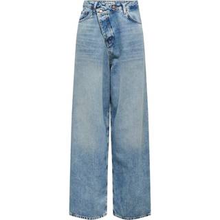 Only - Blå - Onlecho Mw Wide Uneaven Cl Dnm Cro - W26/L32