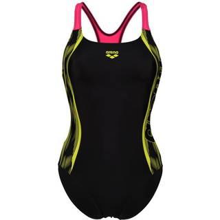 Arena badedragt til damer - Swim Pro Back Graphic - Sort/gul