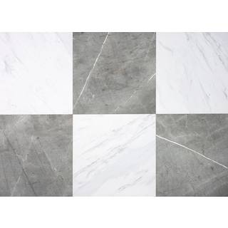 Floorpops x Chris elsker Julia 12-in af 12-in Bonneville Gray & White Marble Peel & Stick Floor Fliser FP4421