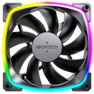 Montech AX120 PWM BK - Kabinet køler - 120mm - Sort med RGB LED lys - 27 dBA