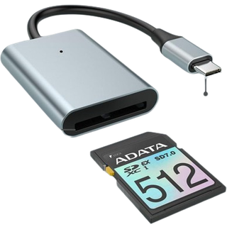 NÖRDIC USB-C 3.2 10 Gbps kortlæser SD Express 7.1 UHS-I NVME PCI-e 3.1