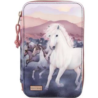 Depesche Miss Melody - Triple Pencil Case With Quilting NIGHT HORSES ( 0412512 )
