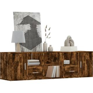 hjørneskab 160x40x45 cm konstrueret træ røget egetræsfarve