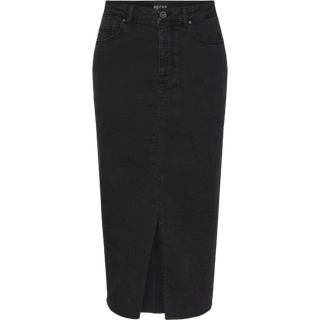 Pieces - Sort - Pcjessica Hw Midi Denim Skirt Mm - Small