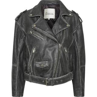 My Essential Wardrobe Mwgilo Leather Jacket Jakker 10703819 Medium Grey Retro Wash (44)