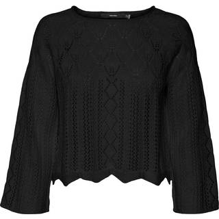 Vero Moda - Sort - Vmginger 3/4 Boatneck Pullover Ga N - X-Small