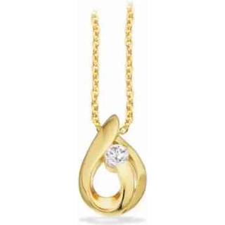 Scrouples vedhæng med cubic zirkonia i 8 kt guld med forgyldt kæde