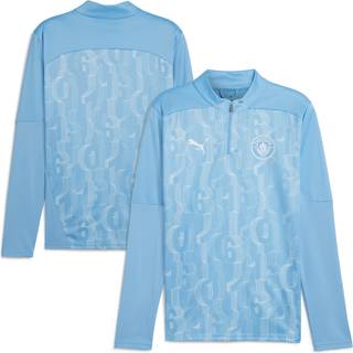 Men&#39;s Puma Manchester City Pre-match Quarter-Zip Top, Blue, Size L, Clothing - White - L
