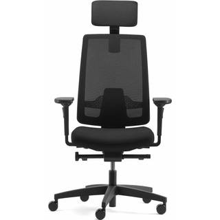 Dauphin Indeed Mesh kontorstol med armlæn og nakkestøtte sort