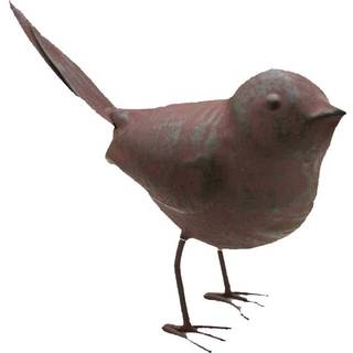 Colonial Tin fungerer dekorativ lille sød sangfugl Song Bird Statue Figur Home D? Kor 5.5 """" X 4 """" X 2 """" Rust/Brown (Ser of 1)