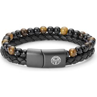 Icon Armbånd med Gule Tigerøjesten & Læder