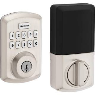 Kwikset Powerbolt 250 10-Button Tastatur Satin Nikkel Overgang Electronic Deadbolt Dørlås med praktisk nøglefri adgang Tilpasselige brugerkoder o